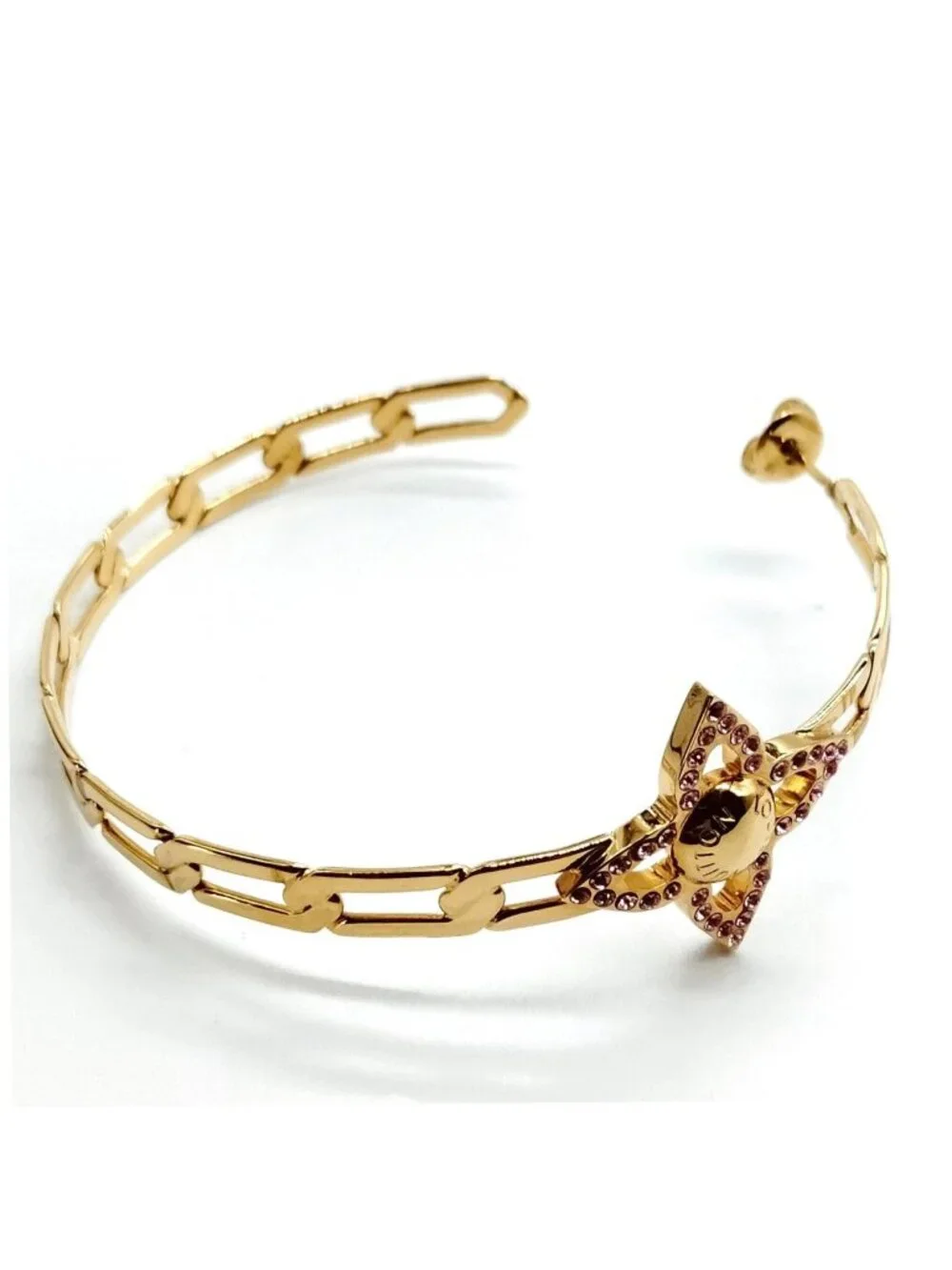 Authentic Louis Vuitton Idylle Blossom Hoop Earrings Gold Tone Crystal Monogram